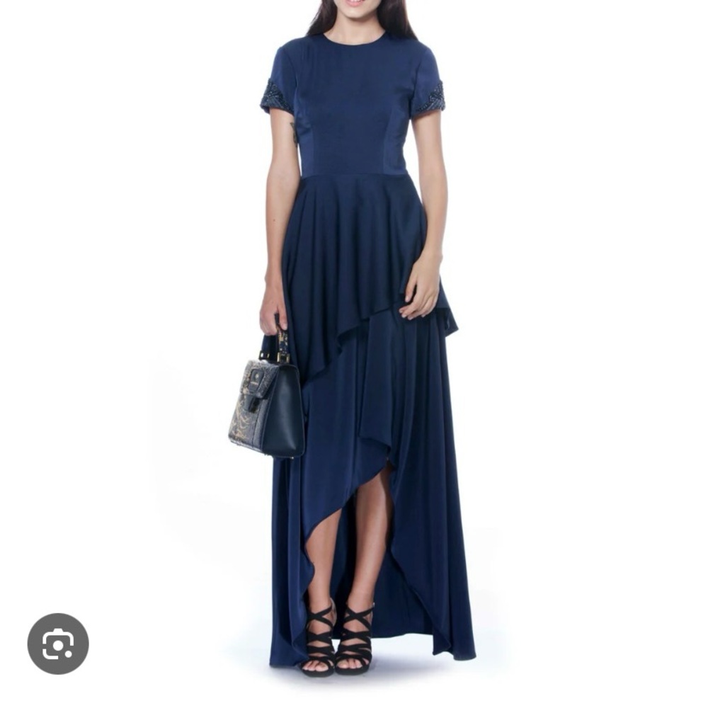David Meister High-Low Gown (Navy)